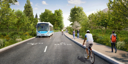 Image d'illustration pour : Avec la ligne de BHNS Trévoux-Lyon, la marche à pied à toute sa place
